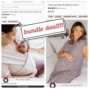 Kindred Bravely Wrap Top and Delivery Gown Bundle